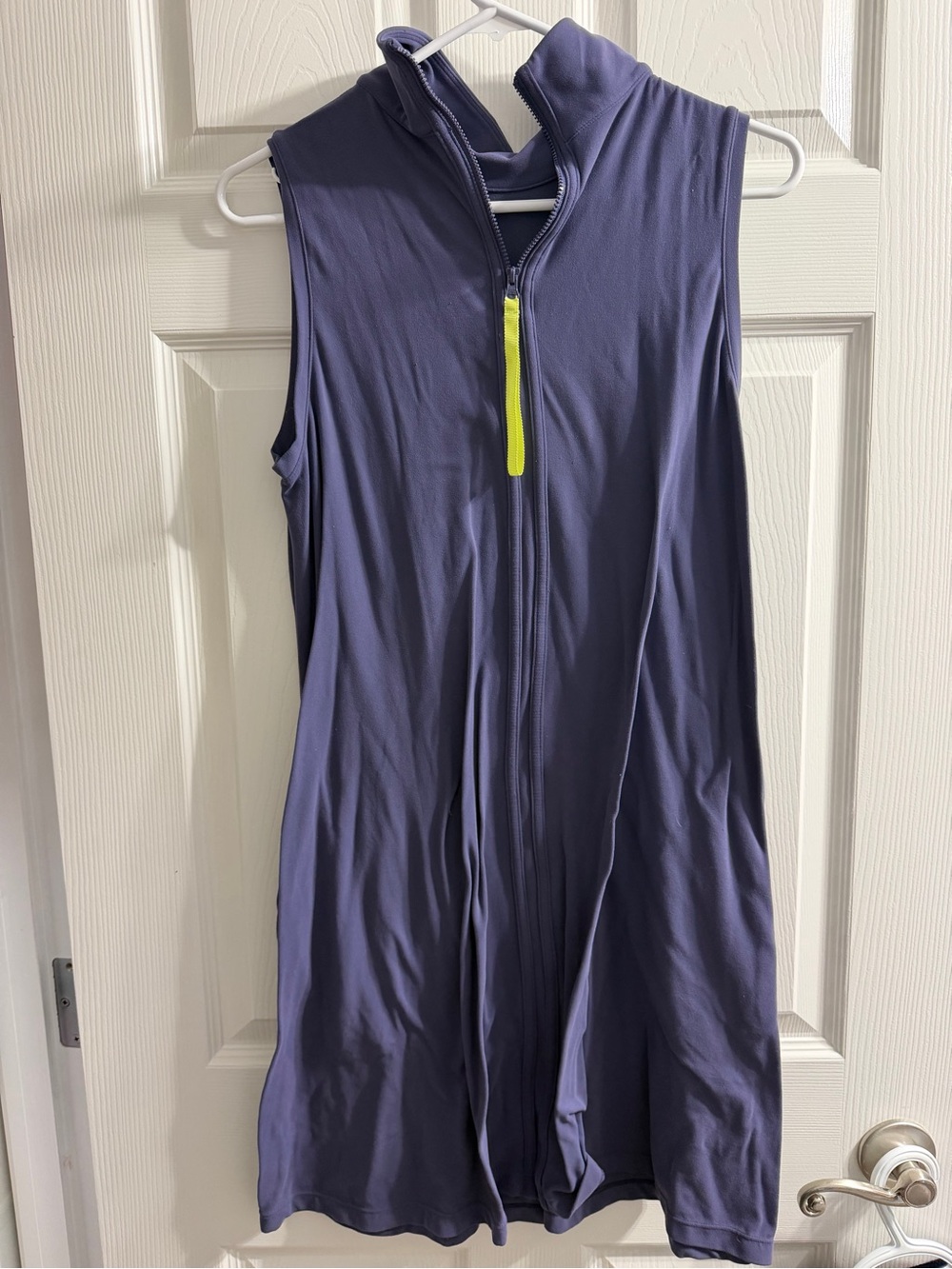 Sleeveless Purple Zip-Front Women's Dress